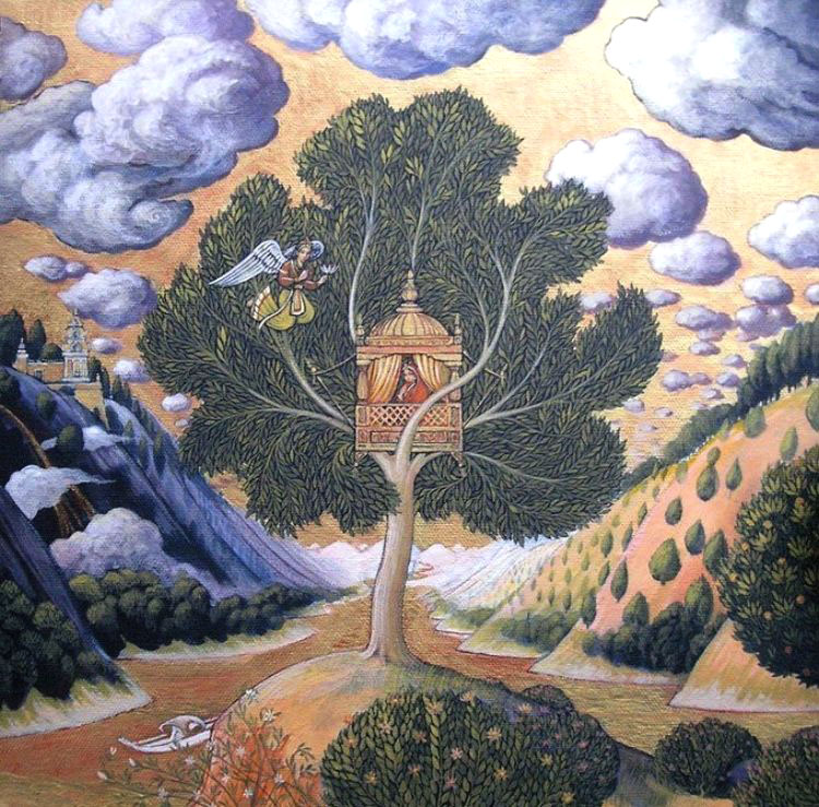 The torus amongst the branches with a person-symbol inside,
                                      is considered as higher dimensional.