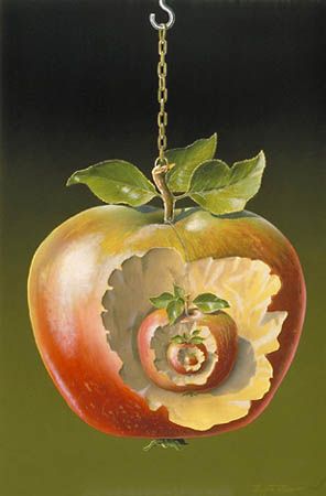 Apple is a torus symbol, and a smaller apple inside it is
                                      a torus within a torus.