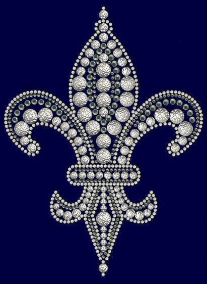 Fleur-de-lis has a big center upward outflow, and a mirror image smaller downward.