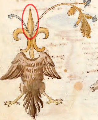 The red part of the fleur-de-lis is an outflow, similar to a flame style outflow.