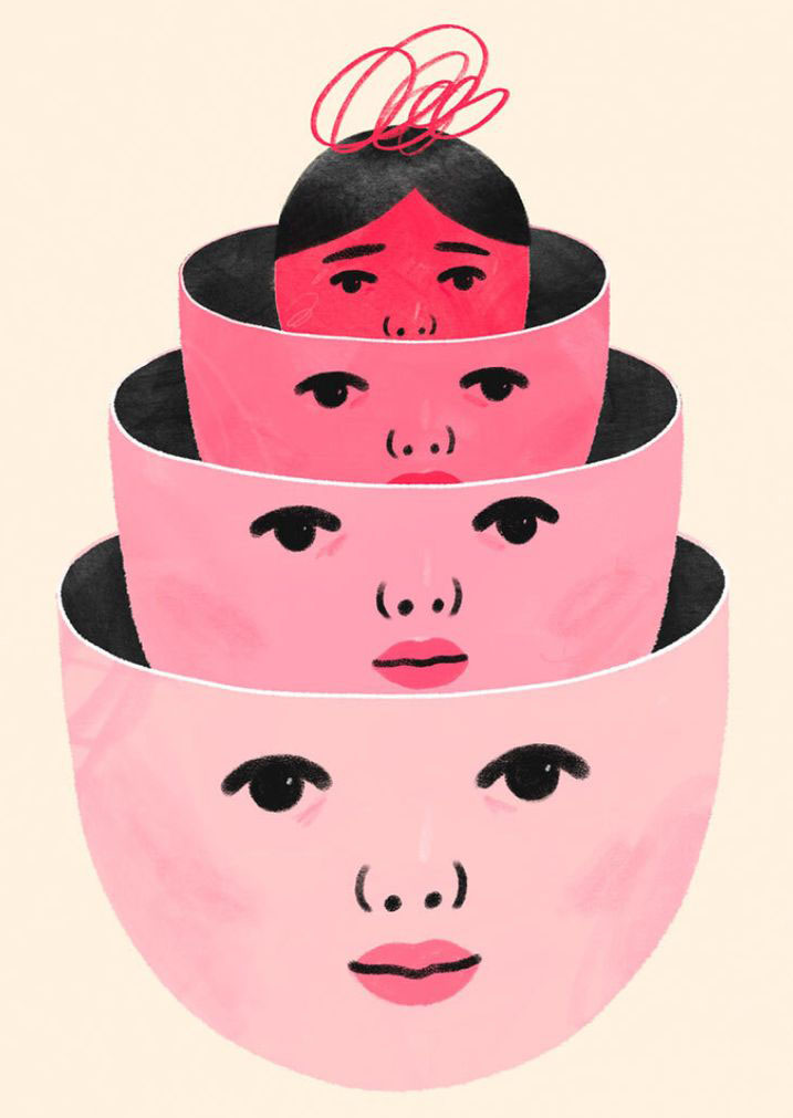 Each half-head is a portal to the next higher density dimension. This
                                      depiction also emphasizes the co-located coaxial concept of higher dimensions.