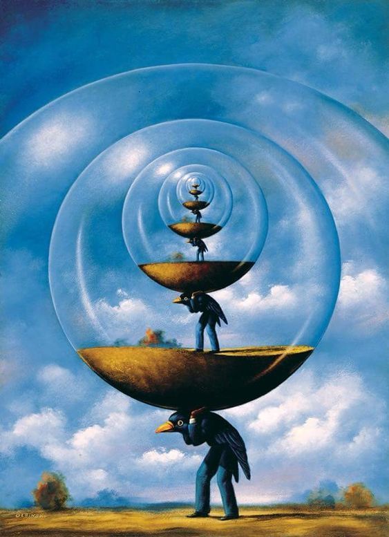 Higher and higher dimensions progressively into the core of a
                                      torus in a torus in a torus.